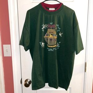 Vtg 90s Endless Designs Noah's Ark Embroidered Tee 1X MADE IN USA